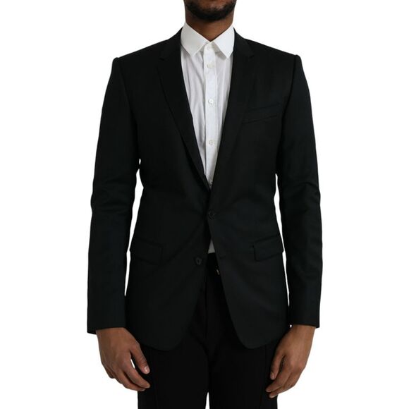 Dolce & Gabbana Black Wool MARTINI Single Breasted Men's Blazer